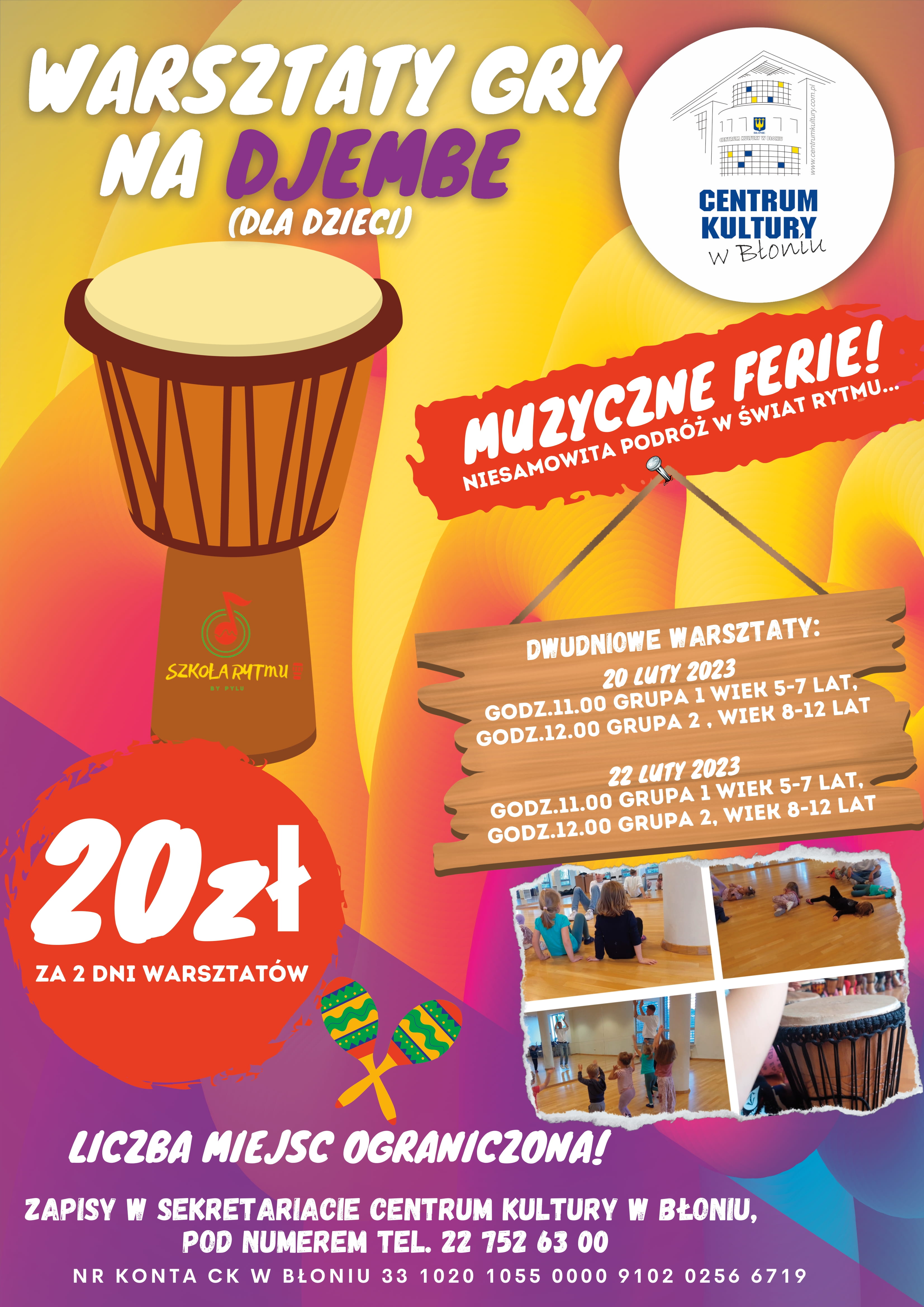Plakat_warsztat&oacute;w_gry_na_djembe_dla_dzieci_w_CK_w_Błoniu-1