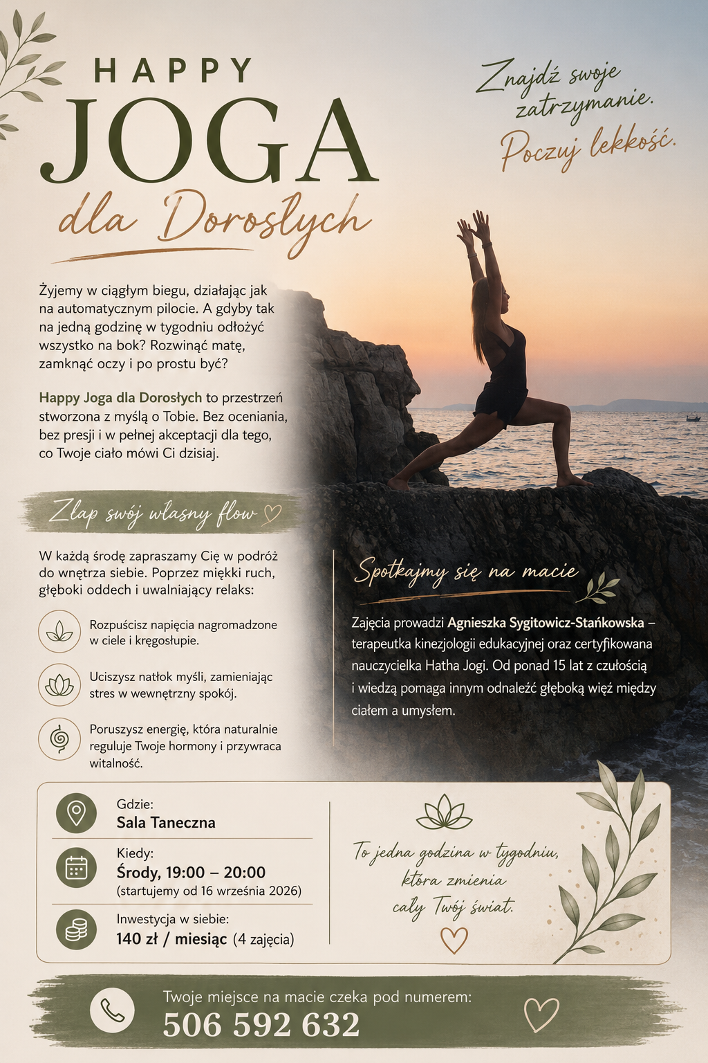 Joga dla dorosłych - Błonie 2026 plakat