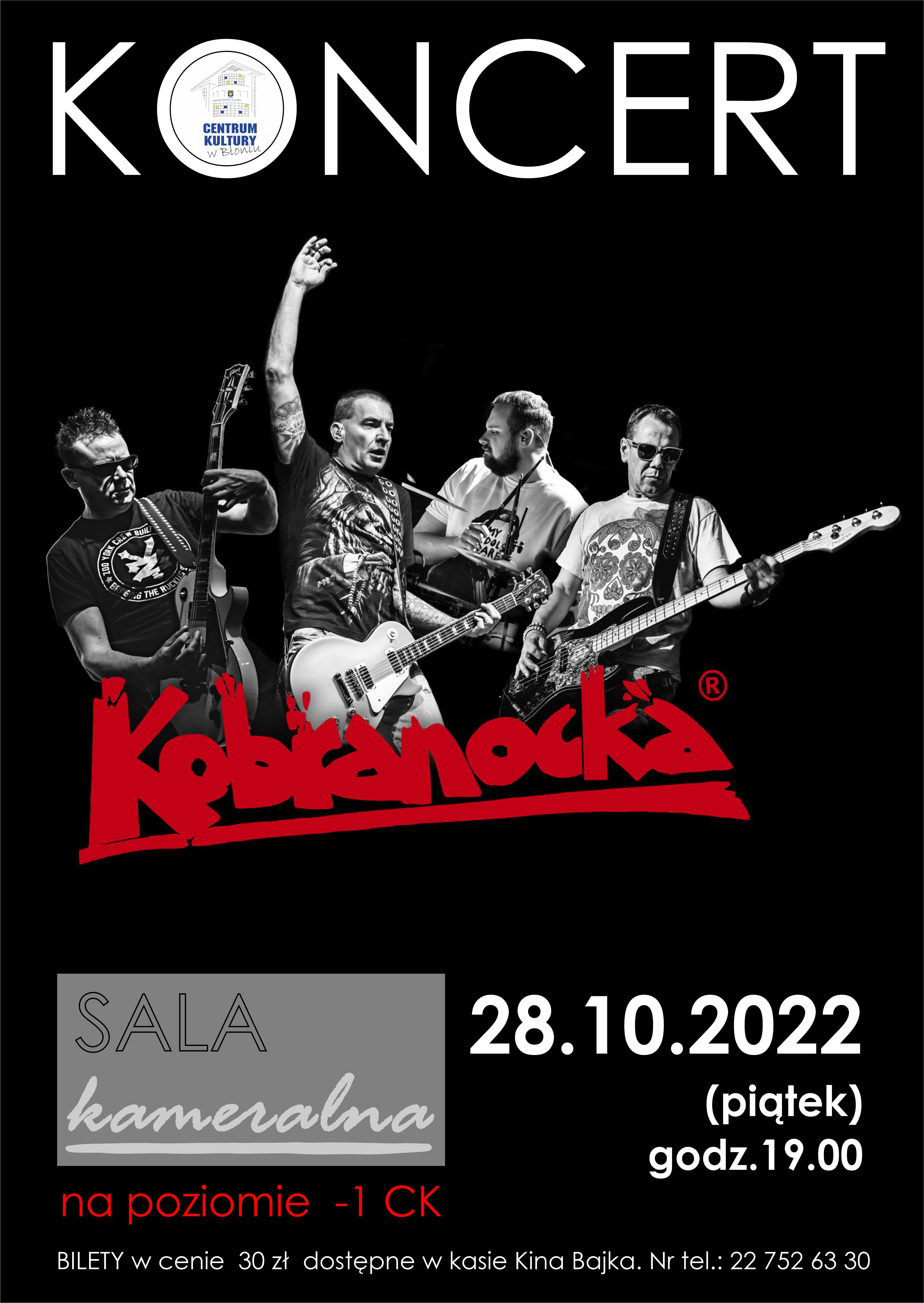 plakat koncertu zespołu Kobranocka
