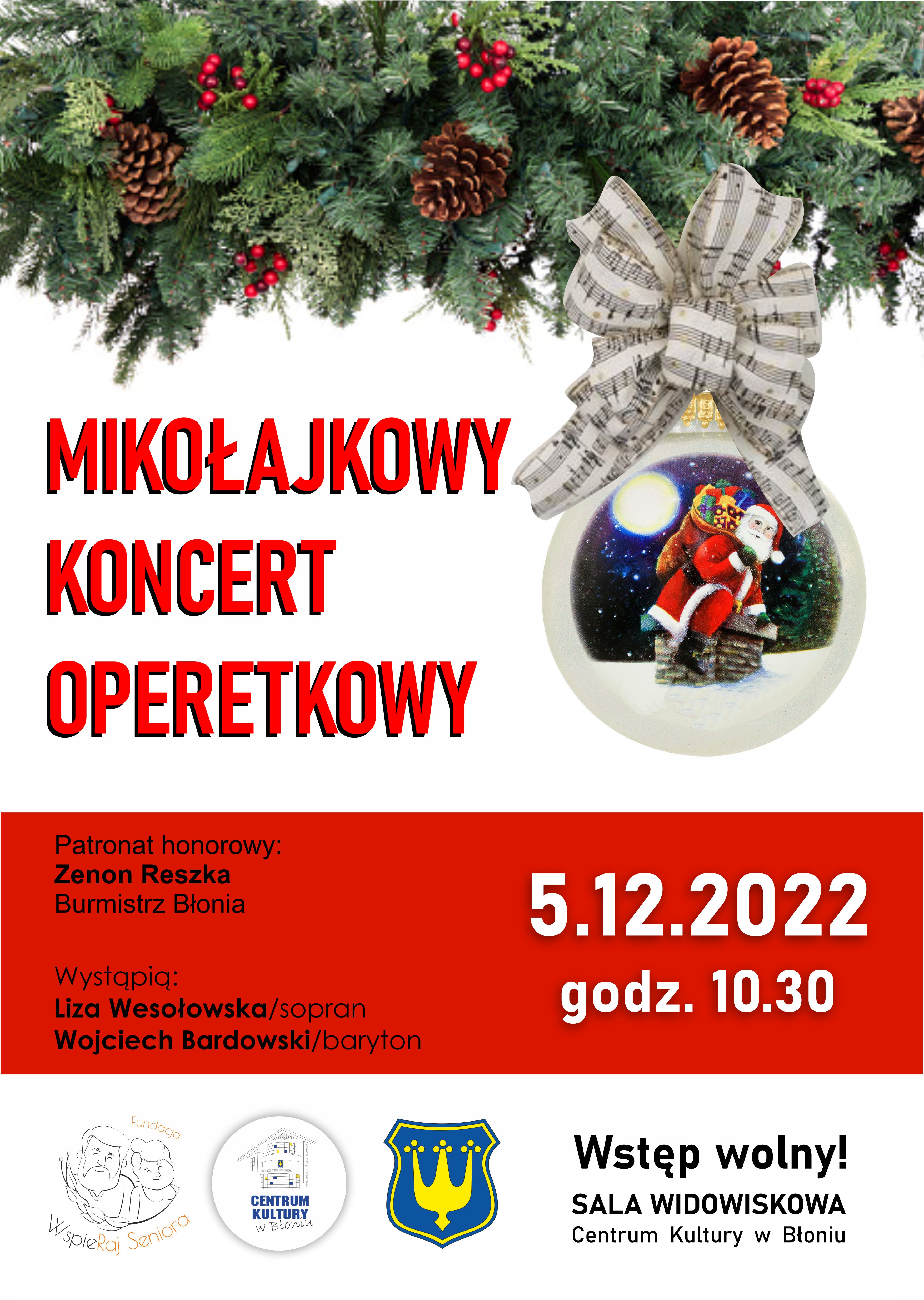 plakat koncert mikołajkowy