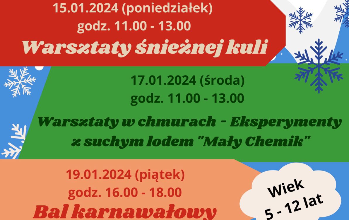 Zdjęcie do Ferie zimowe - warsztaty w chmurach